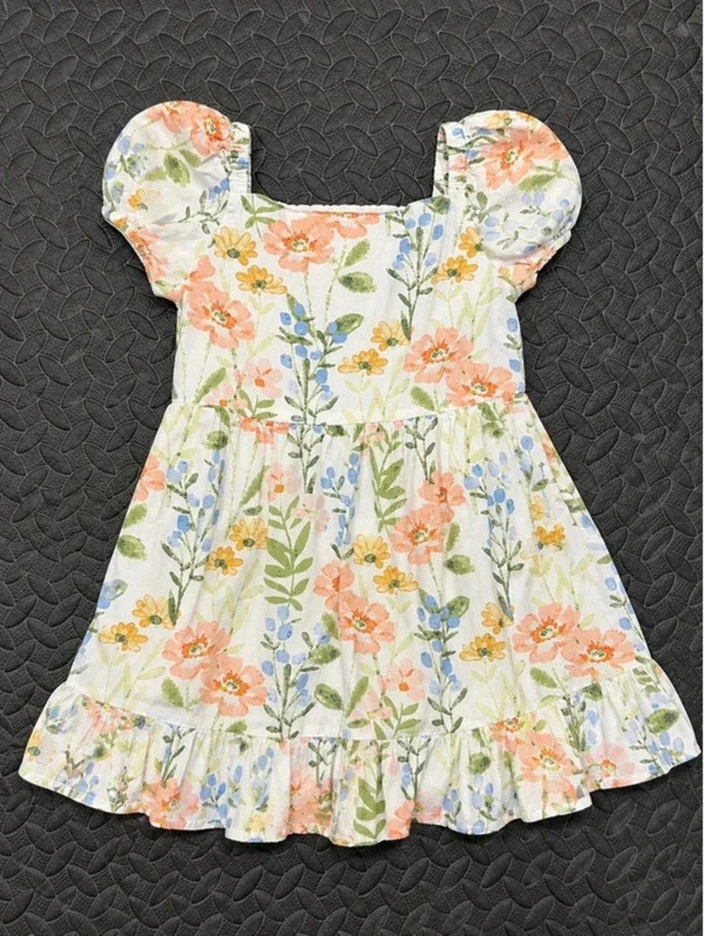 Vintage Gymboree Girls Floral Dress 4T 100% Cotton Tiered Puff Sleeve [COPY]